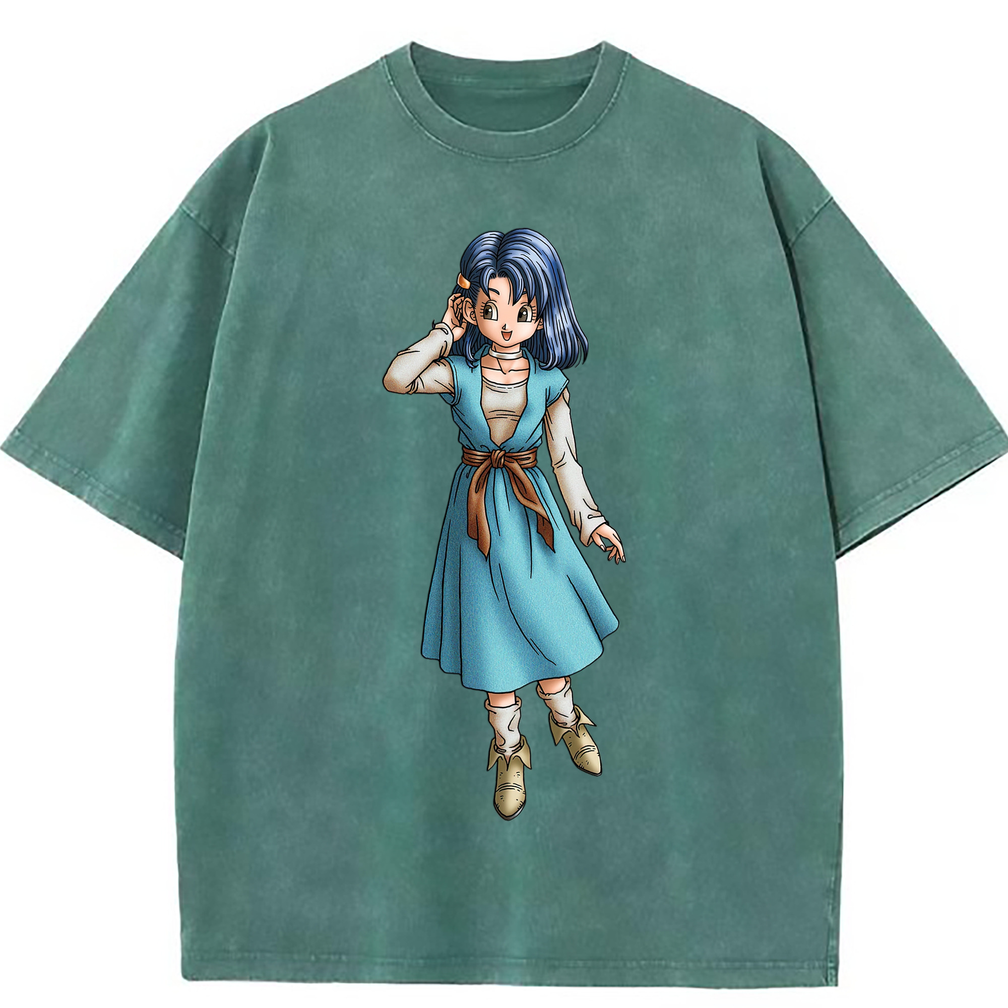 （画像用） ドラゴンクエスト Doragon Kuesuto Dragon Quest 綿100% ヴィンテージ風 半袖Tシャツ（フロントプリント）